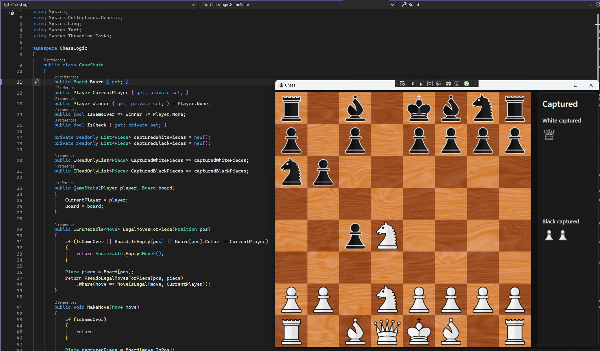 C# Chess desktop application interface preview